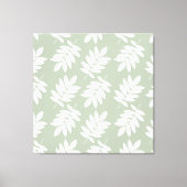 Ouder bladpatroon wit+groen canvas afdruk (Voorkant)