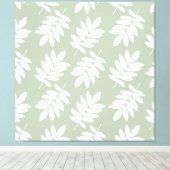 Ouder bladpatroon wit+groen canvas afdruk (Insitu (Houten vloer))