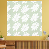 Ouder bladpatroon wit+groen canvas afdruk (Insitu (Woonkamer))