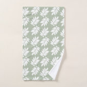 Ouder bladpatroon wit op groen bad handdoek (Handdoek)