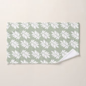 Ouder bladpatroon wit op groen bad handdoek (Handdoek)
