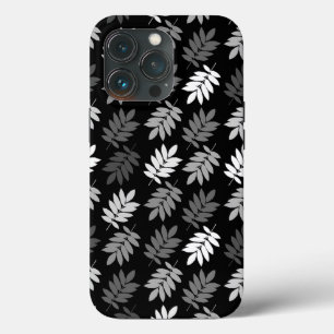 Ouder bladpatroon zwart wit grijs Case-Mate iPhone case