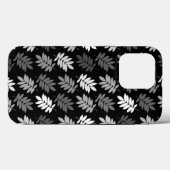 Ouder bladpatroon zwart wit grijs Case-Mate iPhone case (Achterkant (horizontaal))