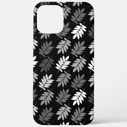 Ouder bladpatroon zwart wit grijs Case-Mate iPhone case (Achterkant)