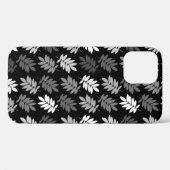 Ouder bladpatroon zwart wit grijs Case-Mate iPhone case (Achterkant (horizontaal))
