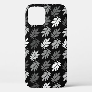Ouder bladpatroon zwart wit grijs Case-Mate iPhone case