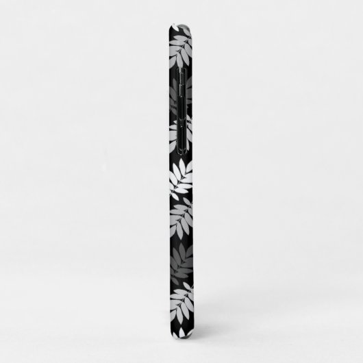 Ouder bladpatroon zwart wit grijs Case-Mate iPhone case (Achterkant/links)