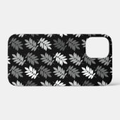 Ouder bladpatroon zwart wit grijs Case-Mate iPhone case (Achterkant (horizontaal))