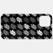 Ouder bladpatroon zwart wit grijs Case-Mate iPhone case (Achterkant (horizontaal))