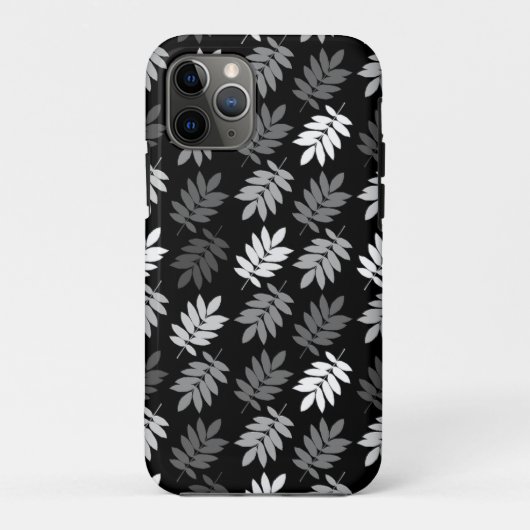 Ouder bladpatroon Zwart Wit Grijs Case-Mate iPhone Case (Achterkant)