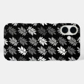 Ouder bladpatroon zwart wit grijs Case-Mate iPhone case (Achterkant (horizontaal))