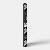 Ouder bladpatroon zwart wit grijs Case-Mate iPhone case (Achterkant / Rechts)