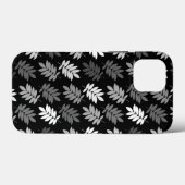 Ouder bladpatroon zwart wit grijs Case-Mate iPhone case (Achterkant (horizontaal))