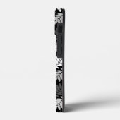 Ouder bladpatroon zwart wit grijs Case-Mate iPhone case (Achterkant / Links)