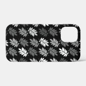 Ouder bladpatroon zwart wit grijs Case-Mate iPhone case (Achterkant (horizontaal))