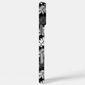 Ouder bladpatroon zwart wit grijs Case-Mate iPhone case (Achterkant / Rechts)