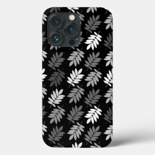 Ouder bladpatroon zwart wit grijs Case-Mate iPhone case