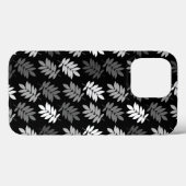 Ouder bladpatroon zwart wit grijs Case-Mate iPhone case (Achterkant (horizontaal))