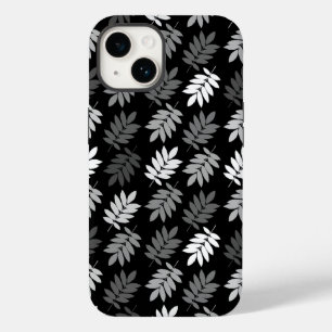 Ouder bladpatroon zwart wit grijs Case-Mate iPhone 14 hoesje