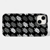 Ouder bladpatroon zwart wit grijs Case-Mate iPhone case (Achterkant (horizontaal))