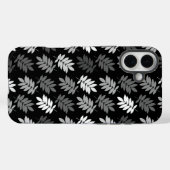 Ouder bladpatroon zwart wit grijs Case-Mate iPhone case (Achterkant (horizontaal))