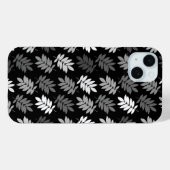 Ouder bladpatroon zwart wit grijs Case-Mate iPhone case (Achterkant (horizontaal))
