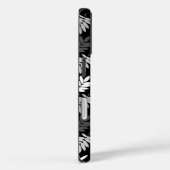 Ouder bladpatroon zwart wit grijs Case-Mate iPhone case (Achterkant / Rechts)