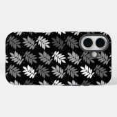 Ouder bladpatroon zwart wit grijs Case-Mate iPhone case (Achterkant (horizontaal))