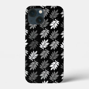 Ouder bladpatroon zwart wit grijs Case-Mate iPhone case