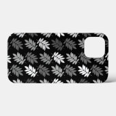 Ouder bladpatroon zwart wit grijs Case-Mate iPhone case (Achterkant (horizontaal))