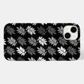 Ouder bladpatroon zwart wit grijs Case-Mate iPhone case (Achterkant (horizontaal))
