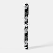 Ouder bladpatroon zwart wit grijs iPhone 15 case (Rechterkant)