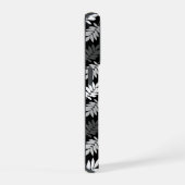 Ouder bladpatroon zwart wit grijs iPhone hoesje (Rechterkant)