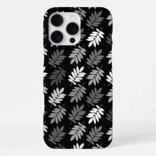 Ouder bladpatroon zwart wit grijs iPhone 16 pro max hoesje