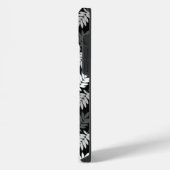 Ouder bladpatroon zwart wit grijs iPhone hoesje (Linkerkant)
