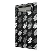 Ouder bladpatroon zwart wit grijs mini klembord (Angled2)