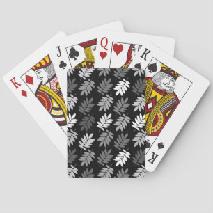 Ouder bladpatroon zwart wit grijs pokerkaarten