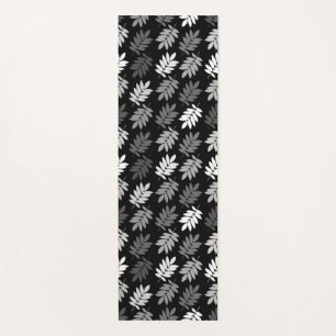 Ouder bladpatroon zwart wit grijs yogamat