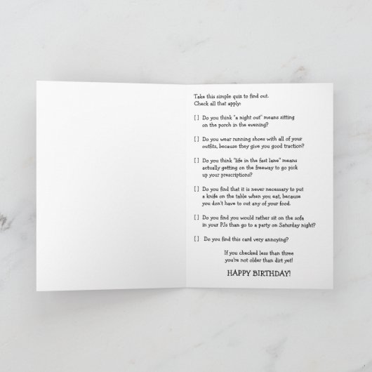 Ouder dan Dirt Birthday Kaart (Binnen)