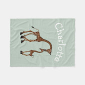 Ouder en Baby Giraffe gepersonaliseerd Fleece Deken (Voorkant (Horizontaal))