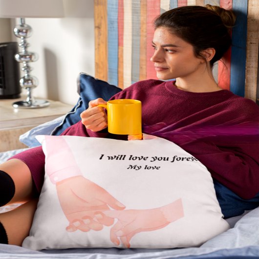 Ouder en Kind Hand in Hand Kussen | Nieuwe Moeder 