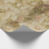 Ouder en vervaagd Victoriaans Roos - Verjaardag Cadeaupapier (Hoek)