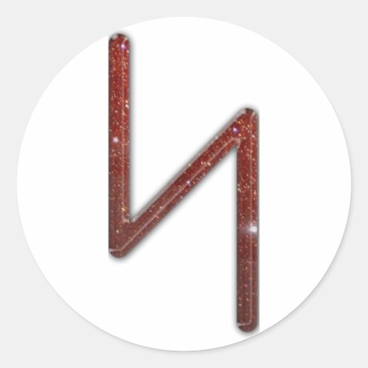 Ouder Futhark Rune Sol Ronde Sticker (Voorkant)