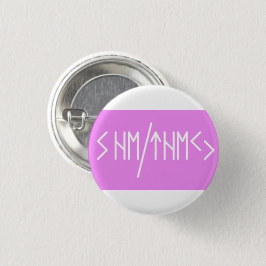 Ouder Futhark Zij/Zij spreken Ronde Button 3,2 Cm (Voorkant /achterkant)