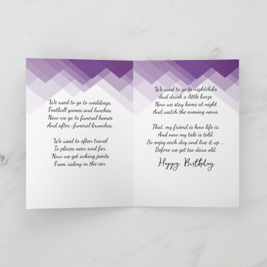 Ouder gedicht krijgen met Paarse Abstracte grens Kaart (Binnen)