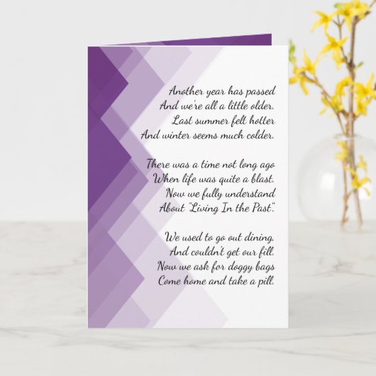 Ouder gedicht krijgen met Paarse Abstracte grens Kaart (Gele Bloem)