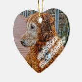 OUDER GOLDEN RETRIEVER OP DOCK KERAMISCH ORNAMENT (Links)