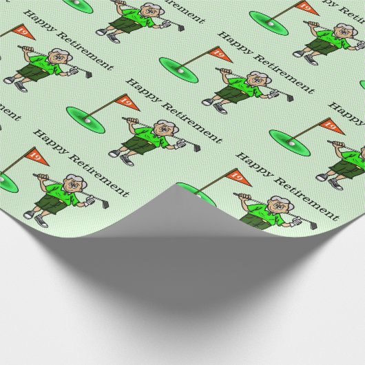 Ouder Golfer pensioen inpakpapier (Hoek)