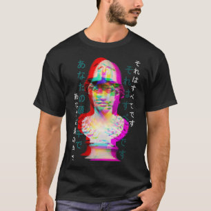 Ouder Grieks beeld Glitch esthetische damp T-shirt