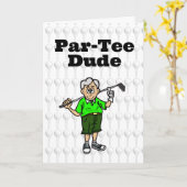 Ouder Grijs Haar Mannelijk Golfer Kaart (Gele Bloem)